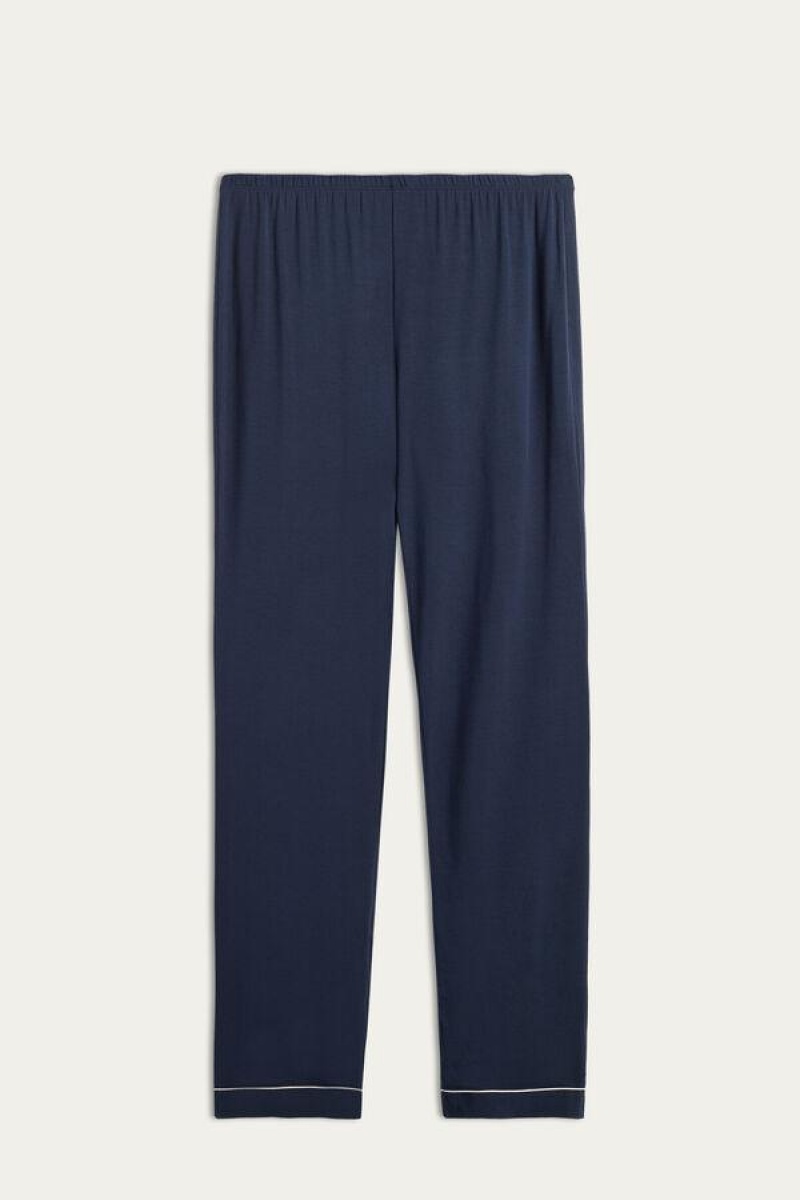 Intimissimi Long Micromodal Trousers Pyjamas Dame Blå | NOQZ4043