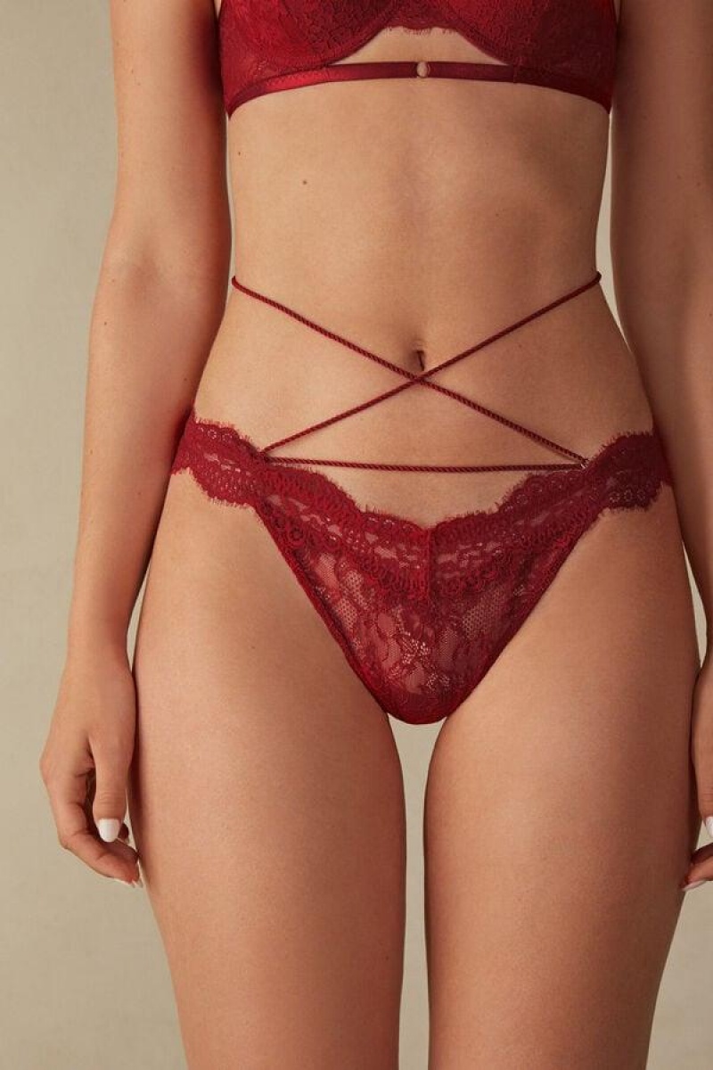 Intimissimi Loosen Heartstrings ‘80s Stil Brazilian Truser Dame Rød | NOEX3546