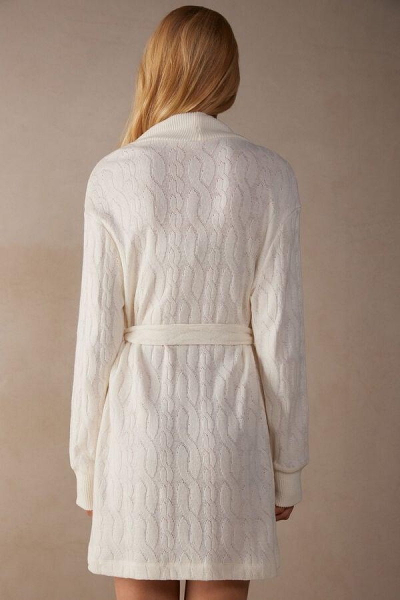 Intimissimi Lost in Fields Braided Robe Pyjamas Dame Hvite | NOWY3859