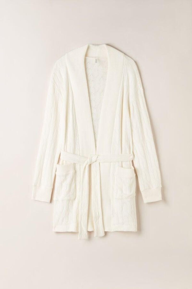 Intimissimi Lost in Fields Braided Robe Pyjamas Dame Hvite | NOWY3859