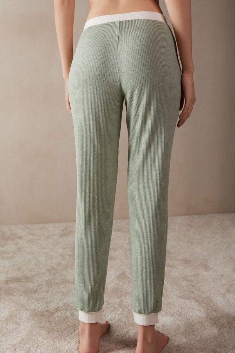 Intimissimi Lost in Fields Full Length Pants in Modal Pyjamas Dame Grønn | NONB4018