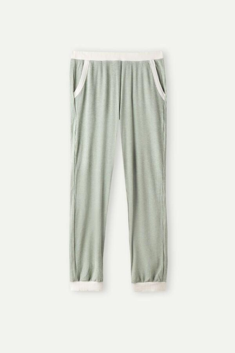 Intimissimi Lost in Fields Full Length Pants in Modal Pyjamas Dame Grønn | NONB4018