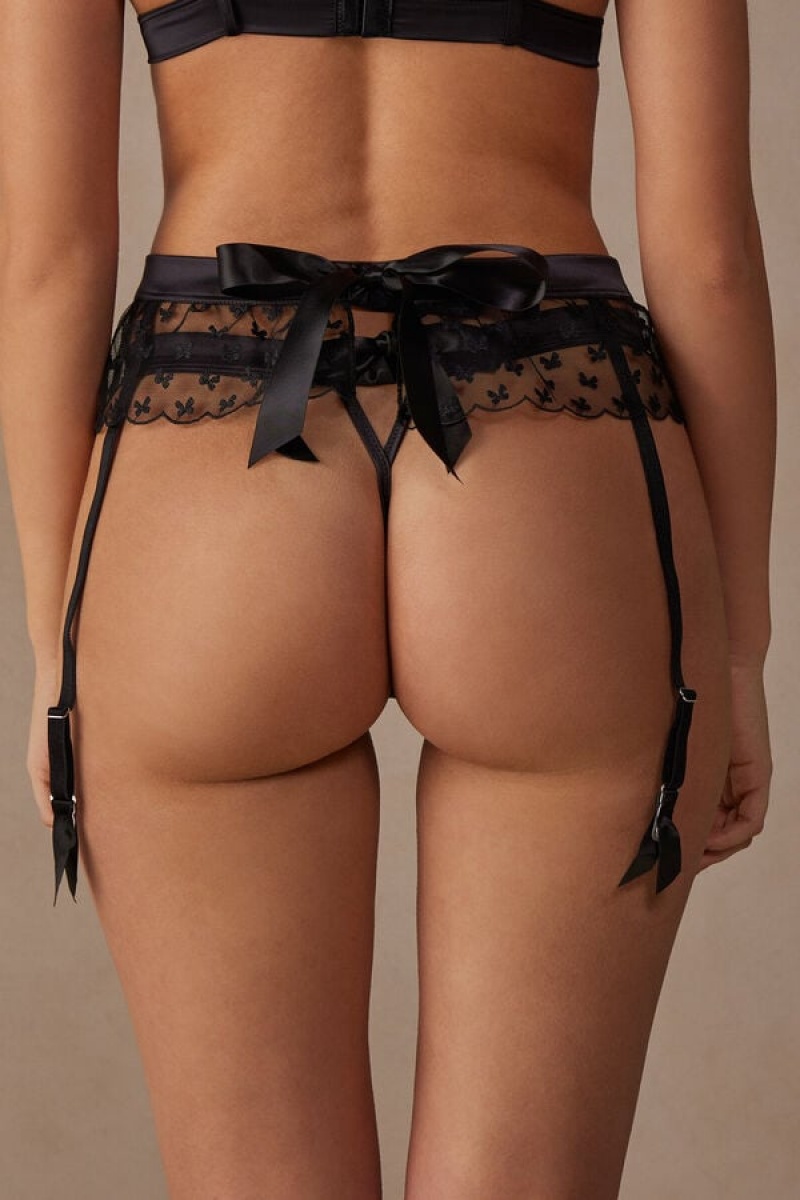 Intimissimi Love Cadeau Garter Belt Dameundertøy Dame Svarte | NOAP4155