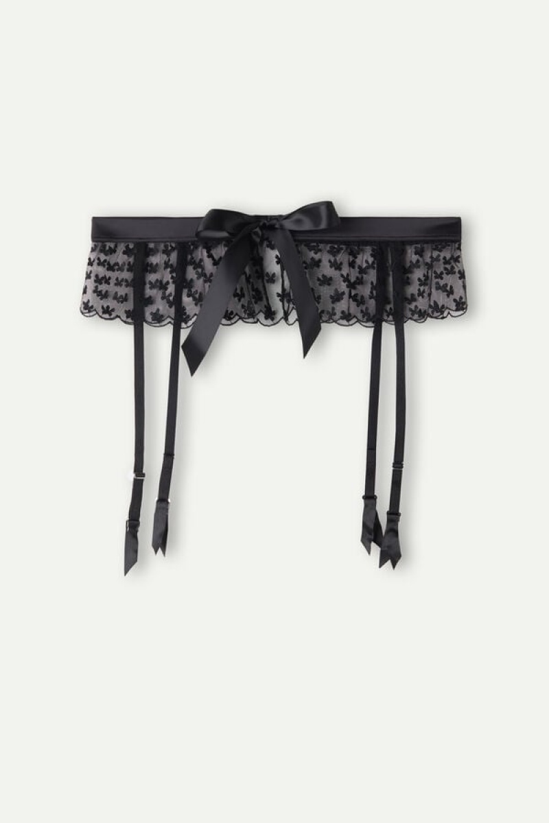 Intimissimi Love Cadeau Garter Belt Dameundertøy Dame Svarte | NOAP4155