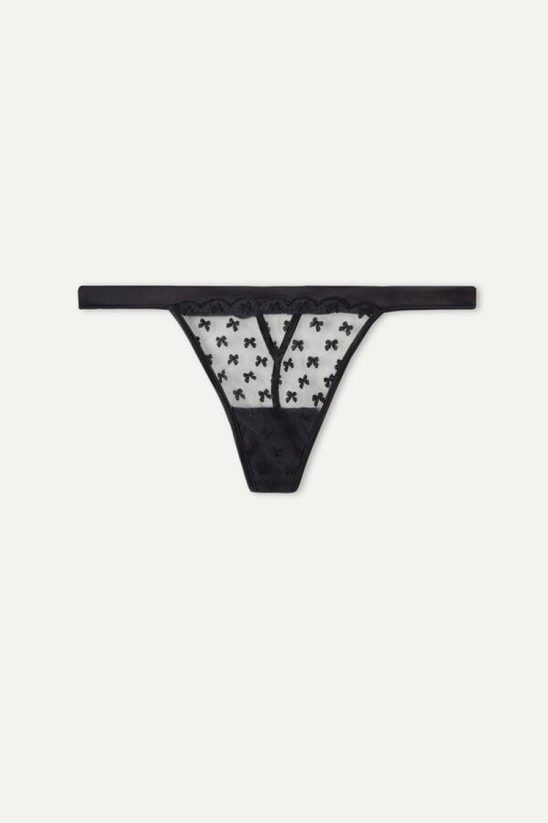 Intimissimi Love Cadeau String Thong Truser Dame Svarte | NOEX3806