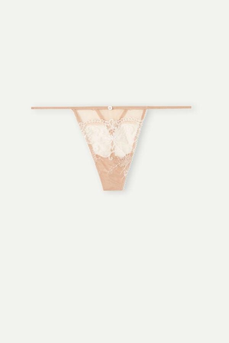 Intimissimi Lovely Day String Thong Truser Dame Beige | NOQZ3783