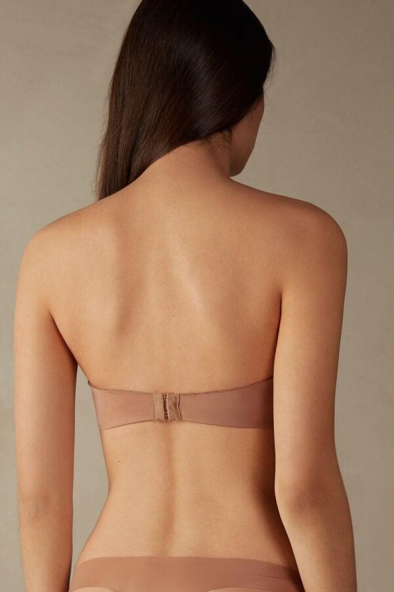 Intimissimi Monica Bandeau in Ultralight Microfiber BH Dame Beige | NOHK4981