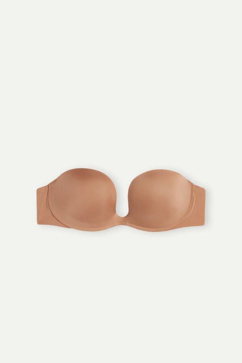 Intimissimi Monica Bandeau in Ultralight Microfiber BH Dame Beige | NOHK4981