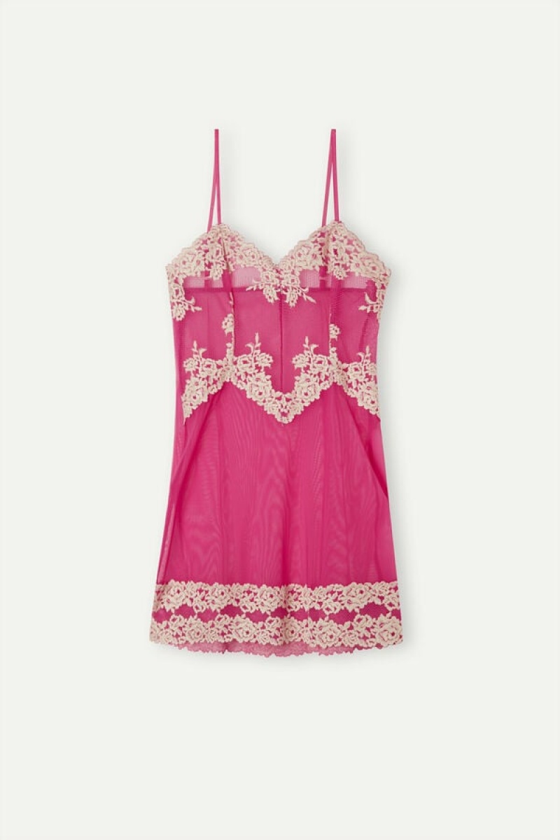 Intimissimi Pretty Flowers Babydoll Dameundertøy Dame Rosa Hvite | NOUT4114