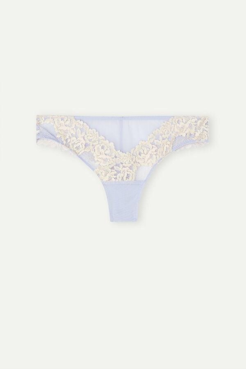 Intimissimi Pretty Flowers Brazilian Truser Dame Lavendel Hvite | NOAP3583