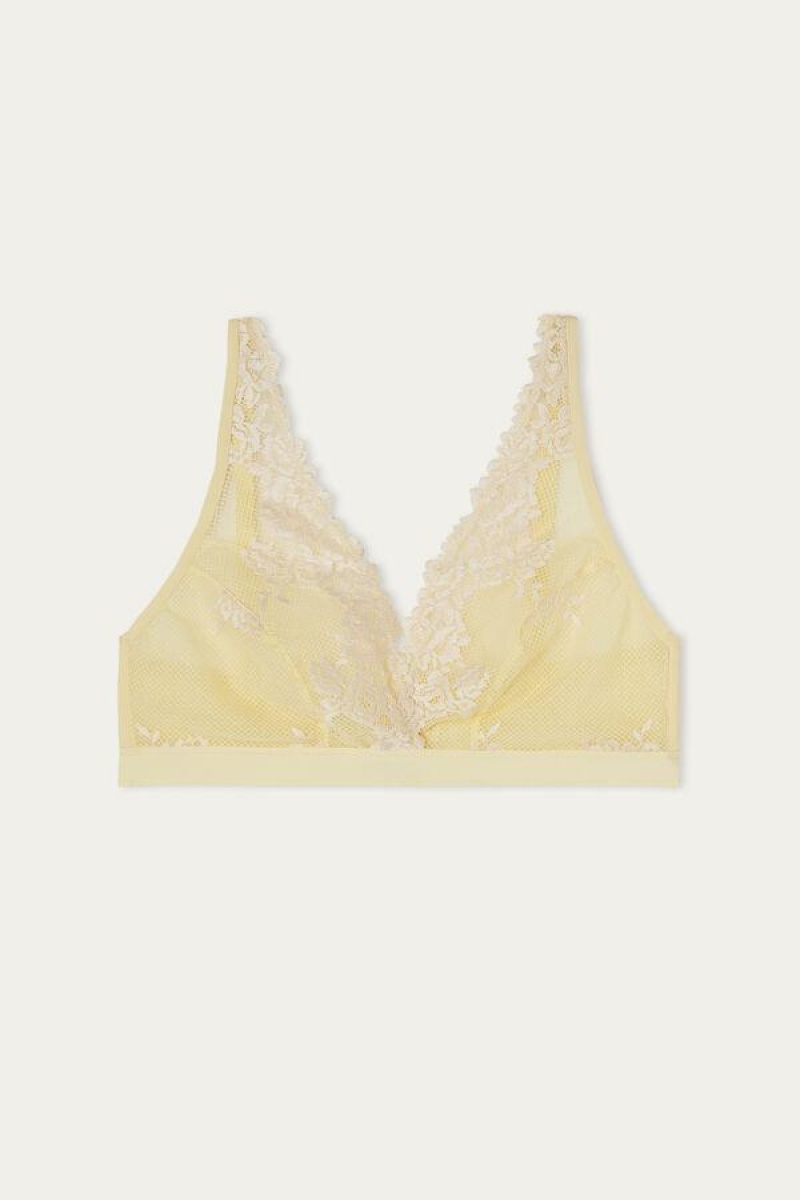 Intimissimi Pretty Flowers Lara Triangle BH Dame Gul Hvite | NOOR4659