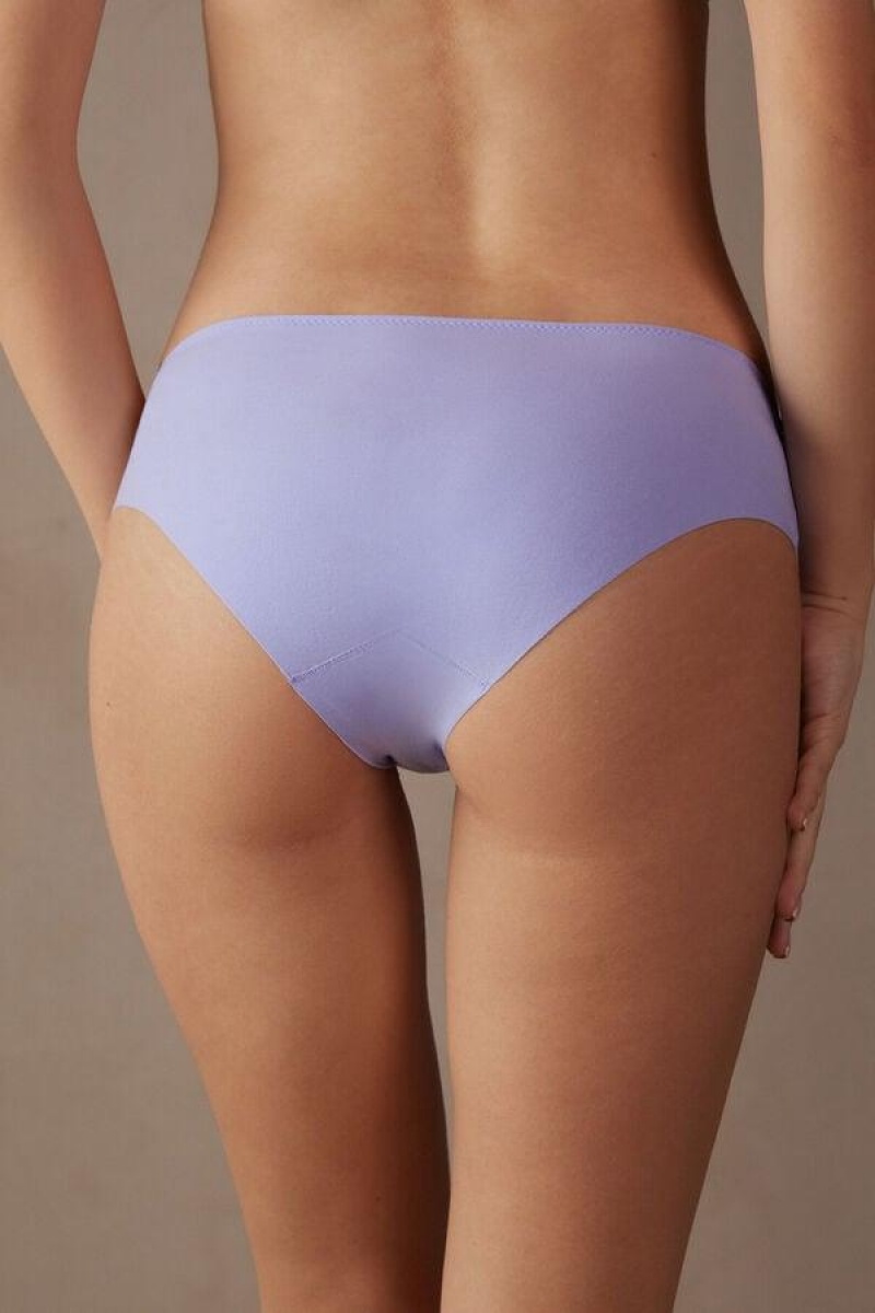 Intimissimi Pretty Flowers Seamless Bomull Truser Dame Lavendel Hvite | NOOR3696