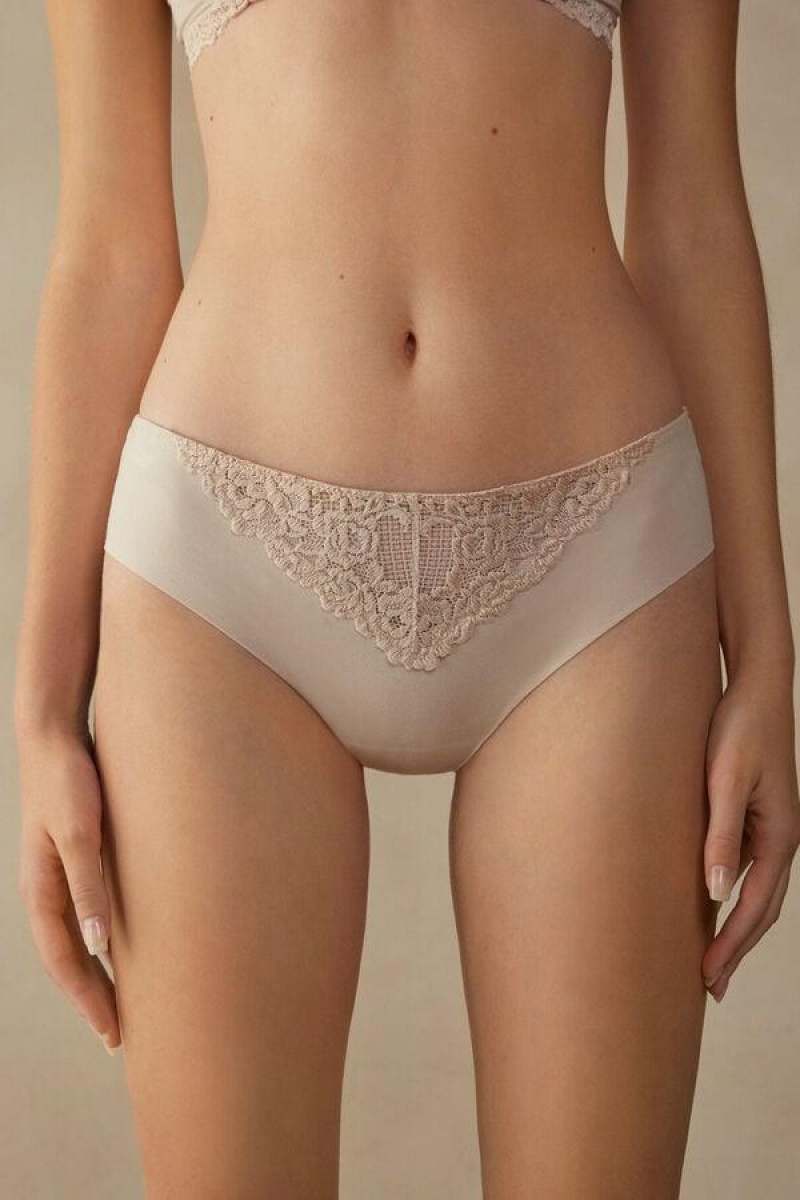 Intimissimi Pretty Flowers Seamless Bomull Truser Dame Rosa | NOHK3663