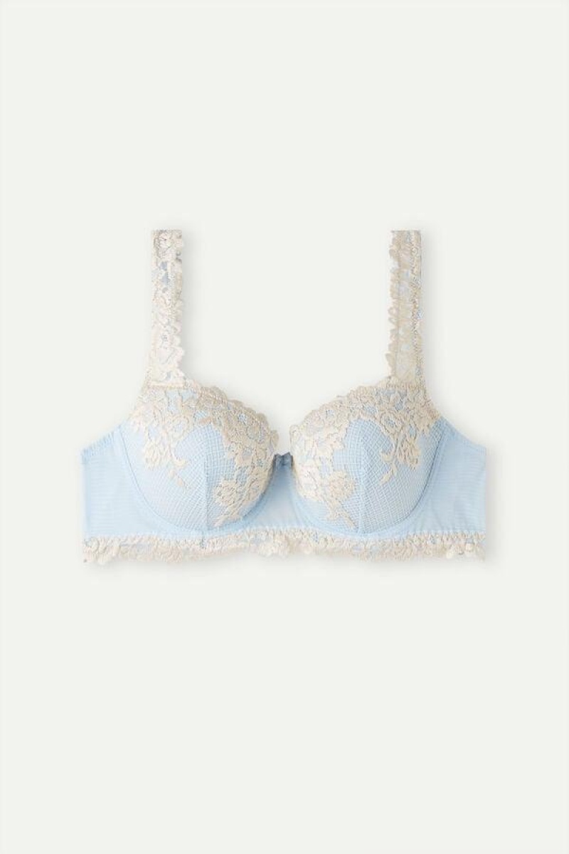 Intimissimi Pretty Flowers Sofia Balconette BH Dame Blå Hvite | NORW5043