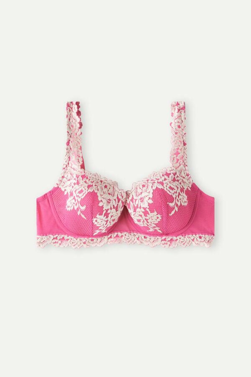 Intimissimi Pretty Flowers Sofia Balconette BH Dame Rosa Hvite | NOFM5033