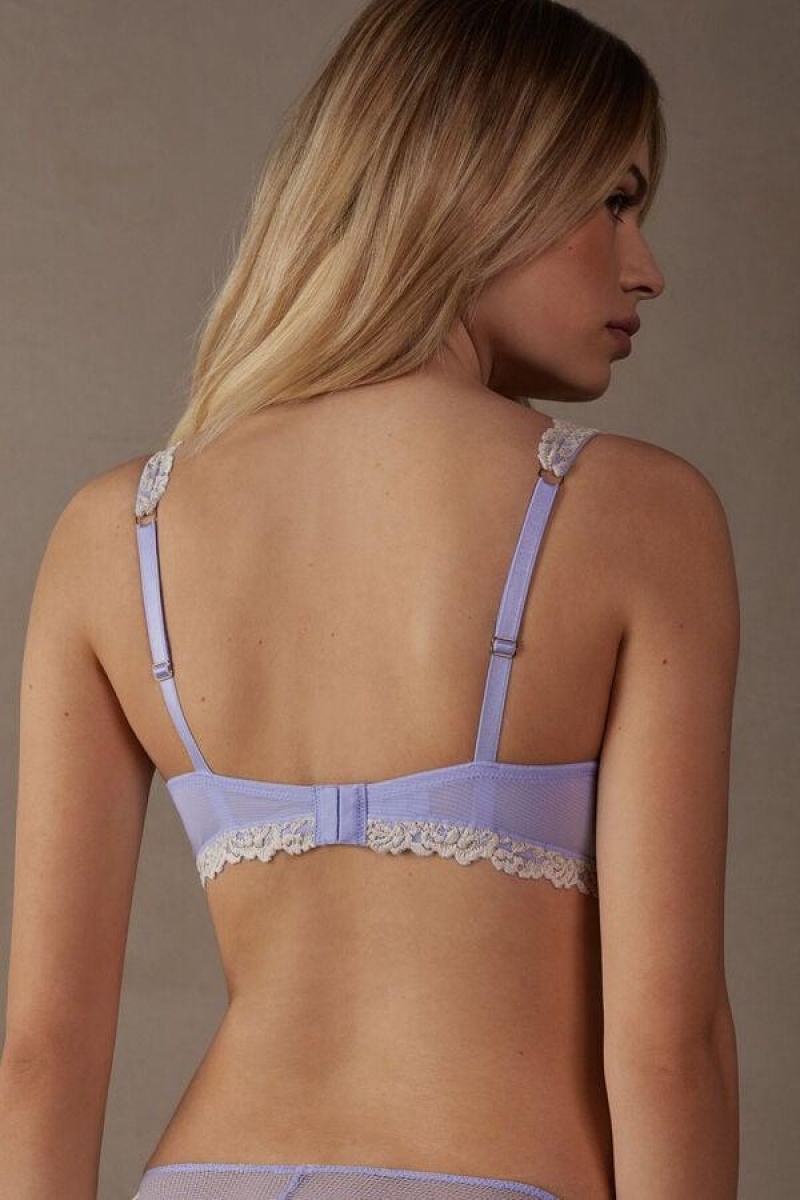 Intimissimi Pretty Flowers Sofia Balconette BH Dame Lavendel Hvite | NODN4569