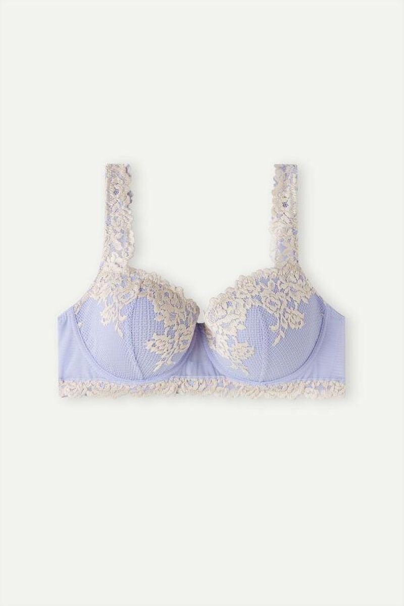 Intimissimi Pretty Flowers Sofia Balconette BH Dame Lavendel Hvite | NODN4569