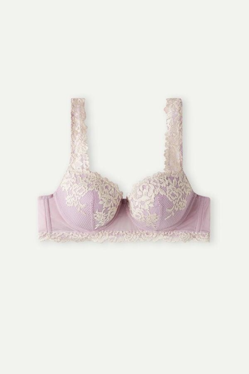 Intimissimi Pretty Flowers Sofia Balconette BH Dame Lilla Hvite | NOYU4479