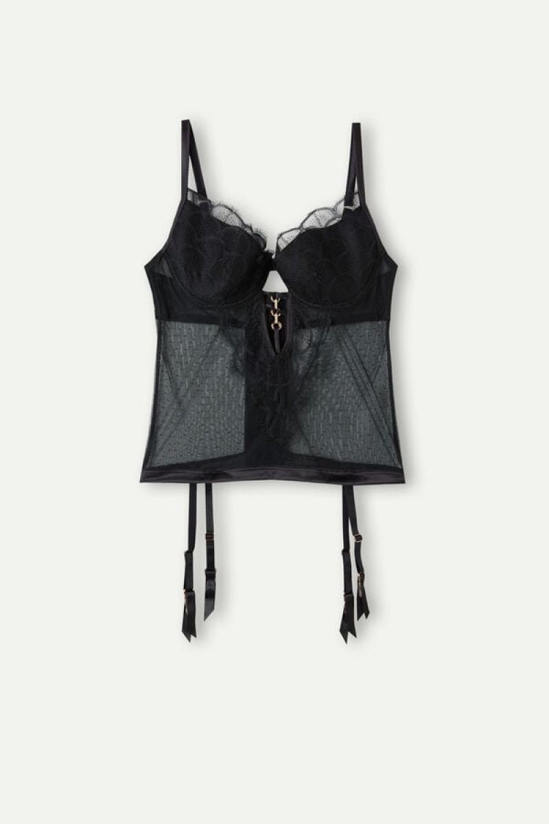 Intimissimi Pure Charme Guipure Demi Bustier Dameundertøy Dame Svarte | NOYU4167