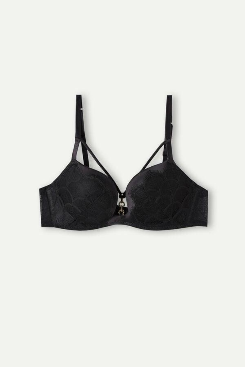 Intimissimi Pure Charme Monica Push-Up BH Dame Svarte | NOHK4774