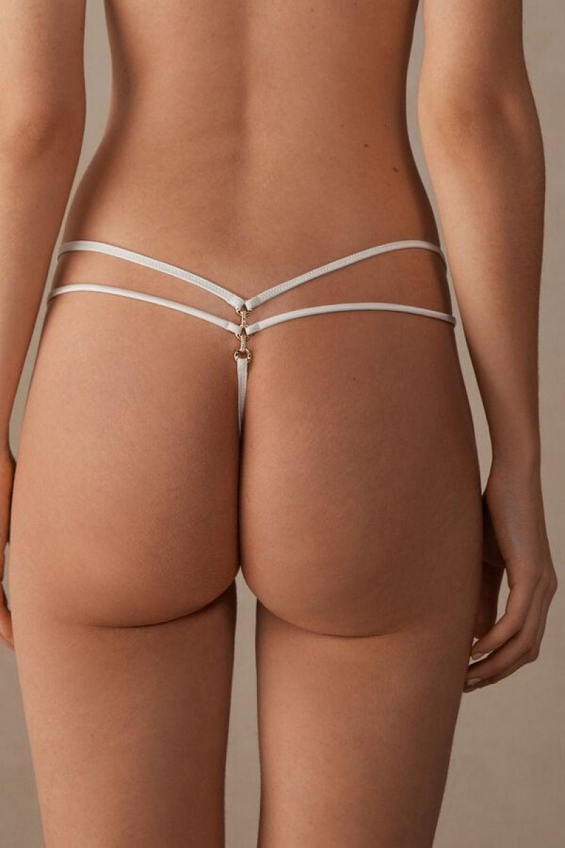 Intimissimi Pure Charme String Thong Truser Dame Hvite | NOIS3801