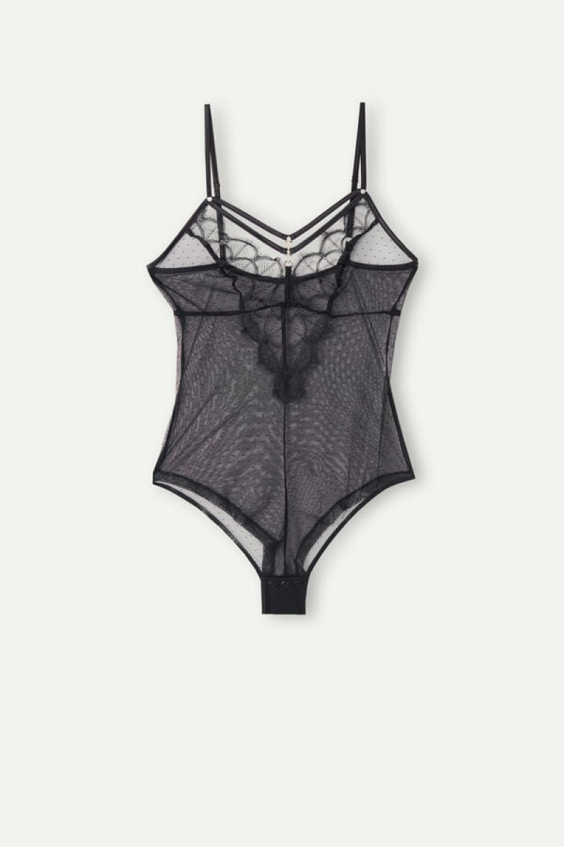 Intimissimi Pure Charme Tulle Body Dame Svarte | NOLH4180