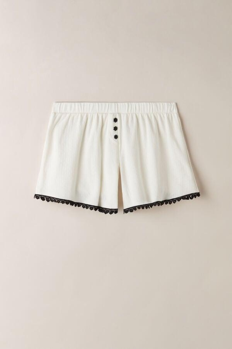 Intimissimi Pure Joy Bomull Shorts Pyjamas Dame Hvite | NODN4083