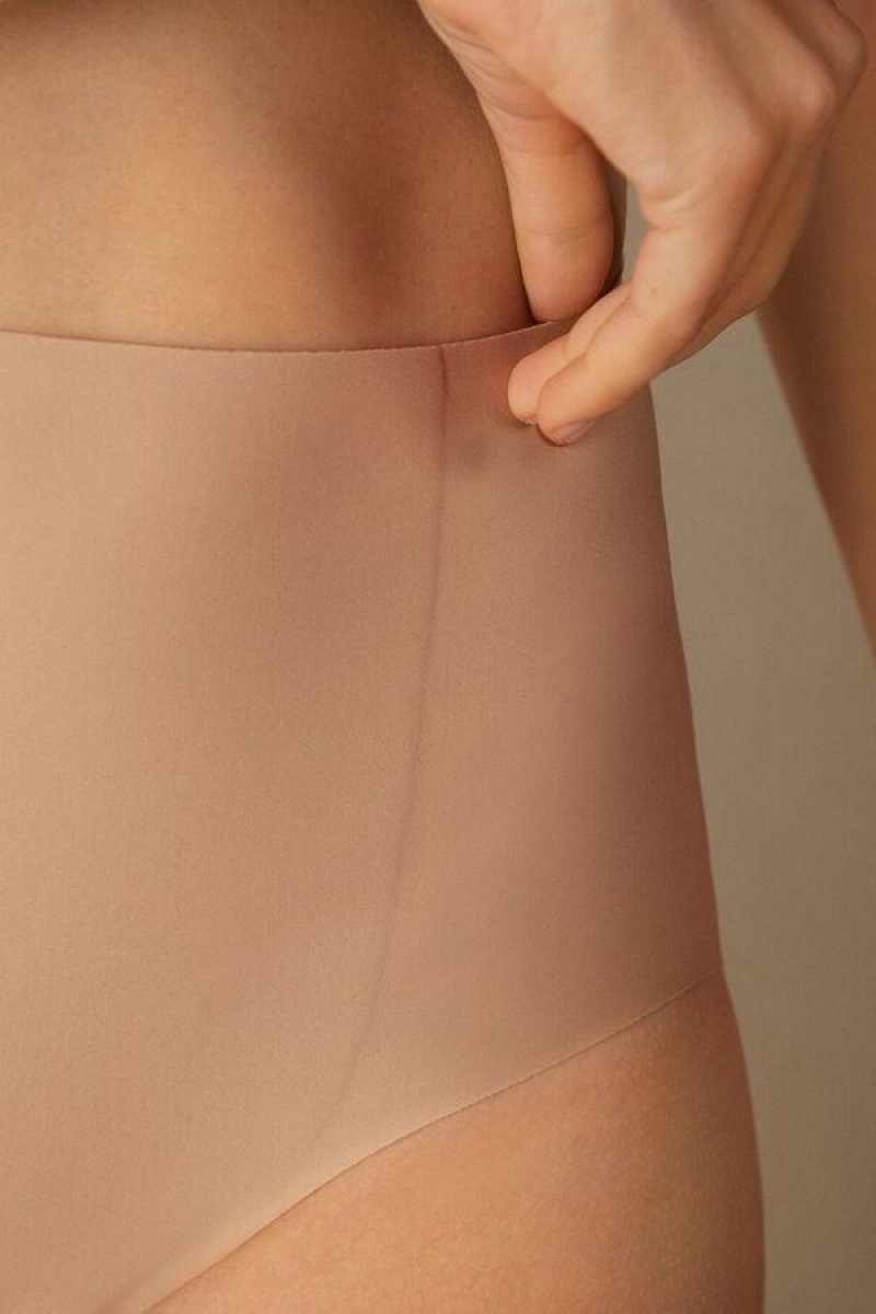 Intimissimi Raw-Cut Microfiber Briefs Truser Dame Beige | NOFM3614