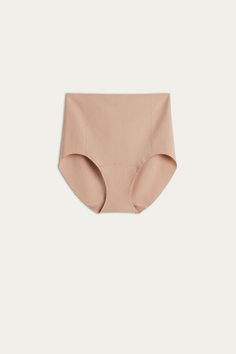 Intimissimi Raw-Cut Microfiber Briefs Truser Dame Beige | NOFM3614