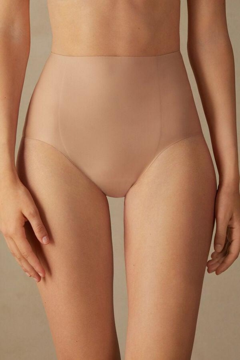 Intimissimi Raw-Cut Microfiber Briefs Truser Dame Beige | NOFM3614