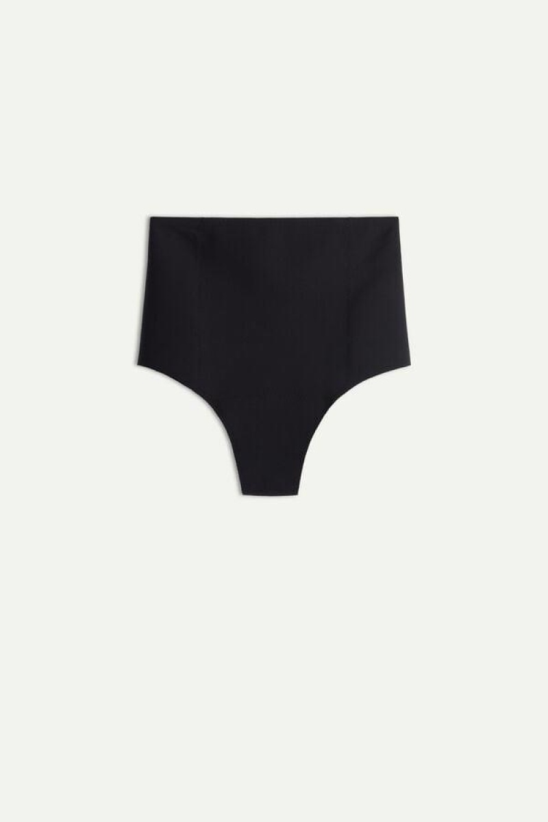 Intimissimi Raw-Cut Microfiber French Knickers Truser Dame Svarte | NOEX3729