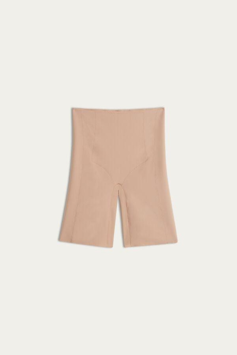 Intimissimi Raw-Cut Microfiber Shorts Truser Dame Beige | NOQZ3731