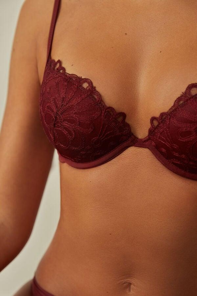 Intimissimi Romantic Life Bellissima Push-up BH Dame Mørke Rød | NOBC4747