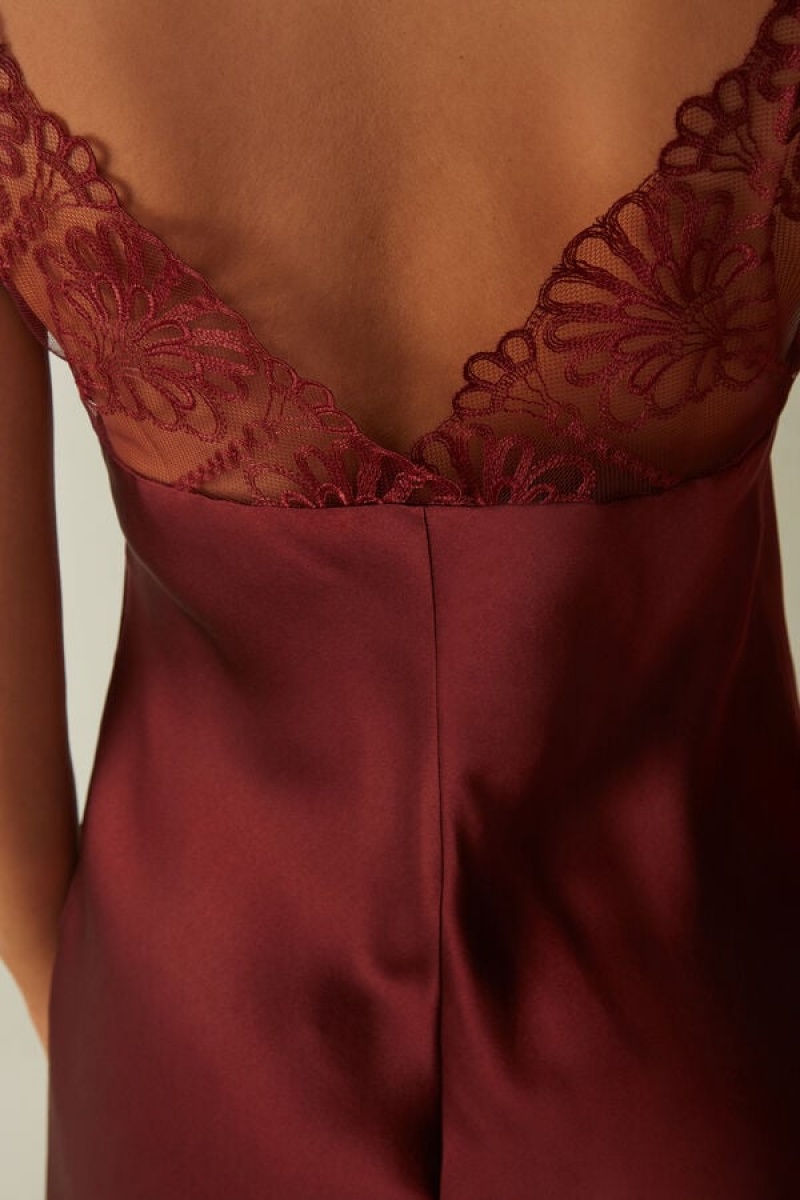 Intimissimi Romantic Life Silk Chemise Dameundertøy Dame Mørke Rød | NOZG4127