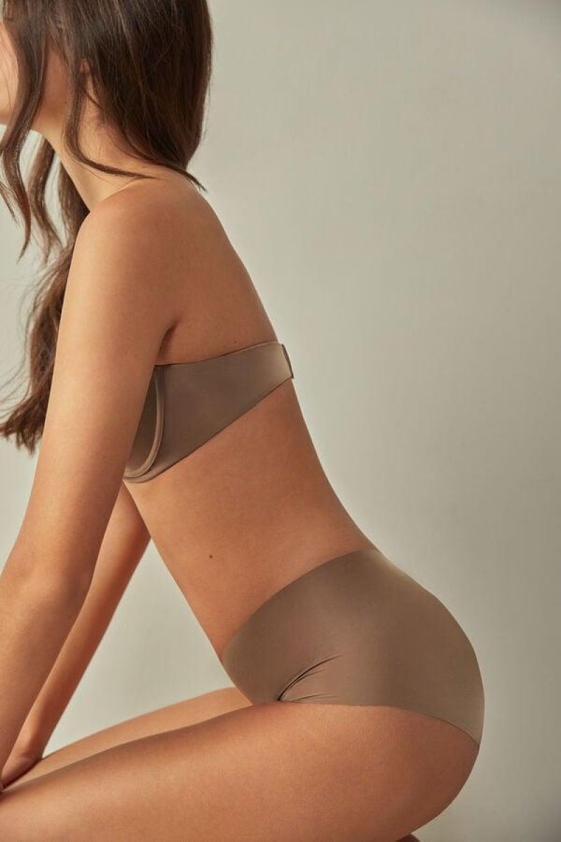 Intimissimi Seamless Microfiber Hipster Truser Dame Mørke Beige | NORW3728