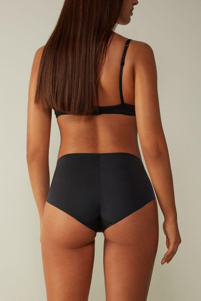 Intimissimi Seamless Microfiber Hipster Truser Dame Svarte | NOAP3721