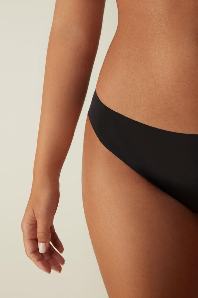 Intimissimi Seamless Microfiber Truser Dame Svarte | NOPQ3636