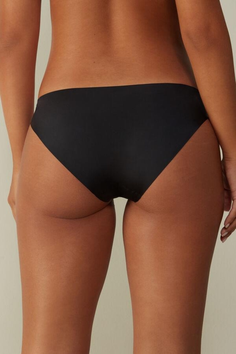 Intimissimi Seamless Microfiber Truser Dame Svarte | NOPQ3636