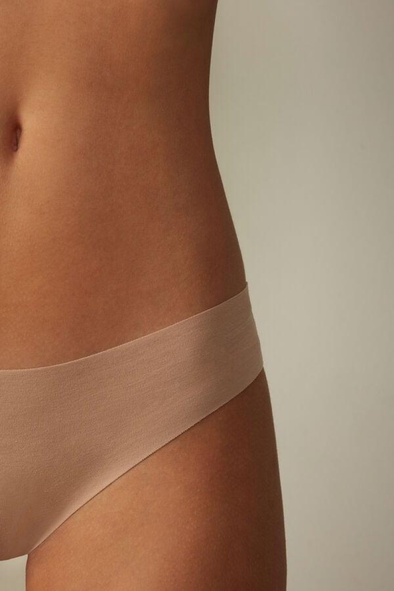 Intimissimi Seamless Supima® Bomull Brazilian Truser Dame Beige | NORW3493