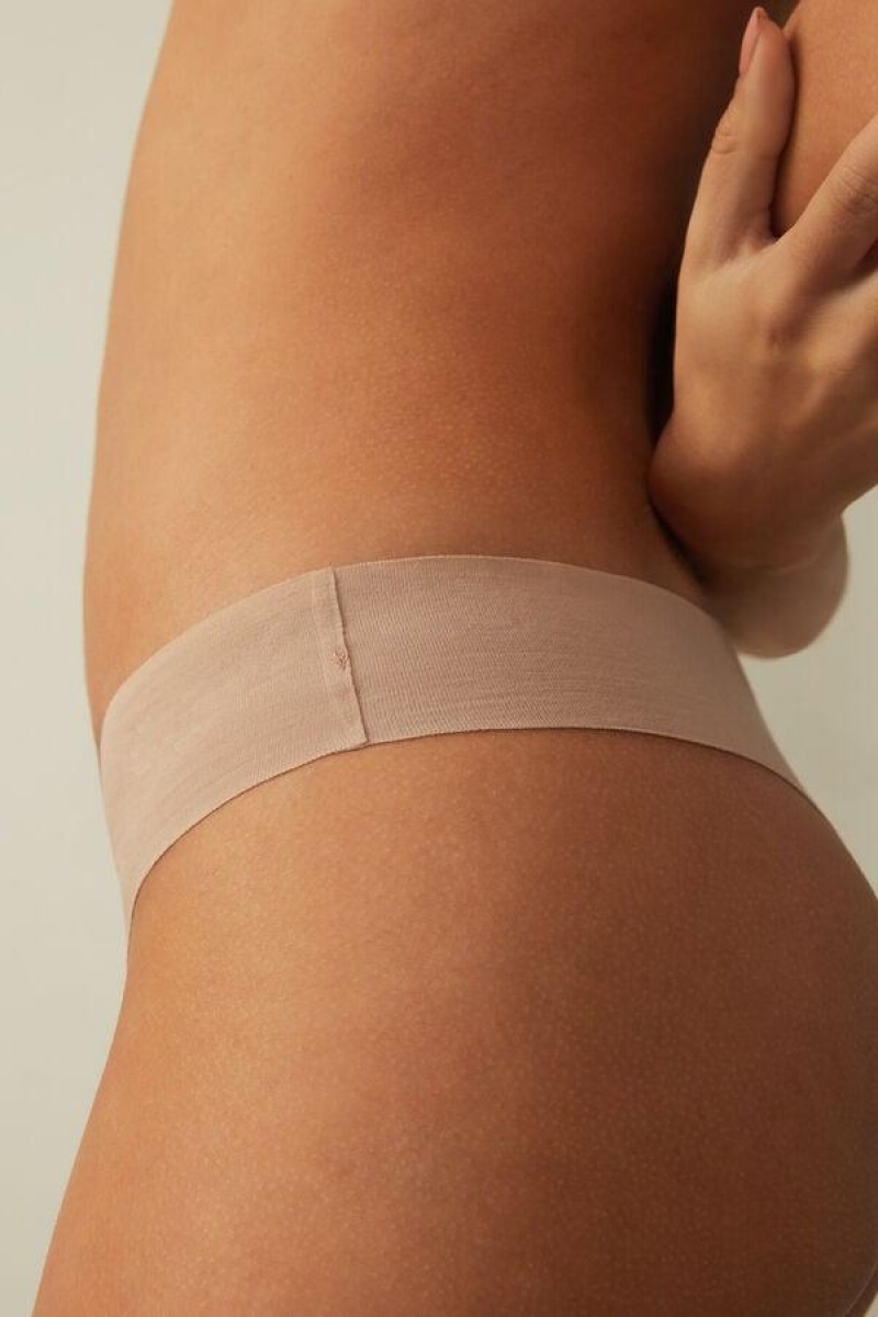 Intimissimi Seamless Supima® Bomull Brazilian Truser Dame Beige | NORW3493