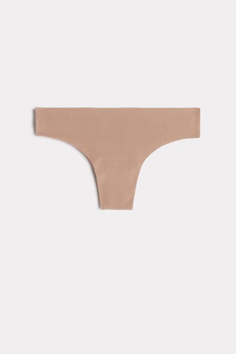 Intimissimi Seamless Supima® Bomull Brazilian Truser Dame Beige | NORW3493