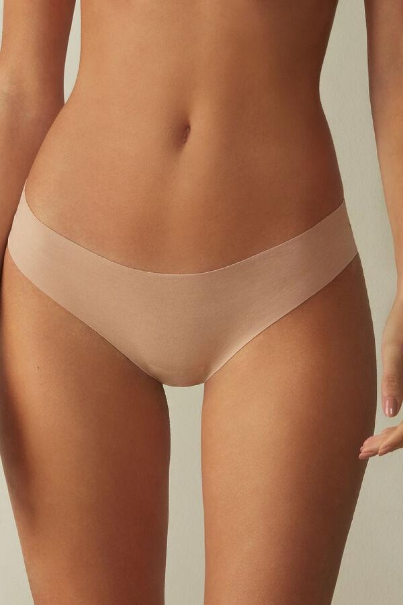 Intimissimi Seamless Supima® Bomull Brazilian Truser Dame Beige | NORW3493