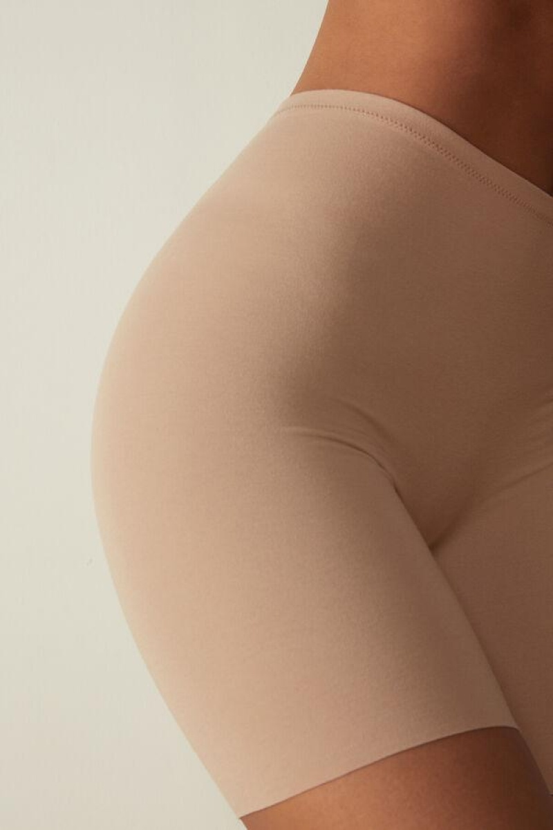 Intimissimi Seamless Supima® Bomull Shorts Truser Dame Beige | NODN3719