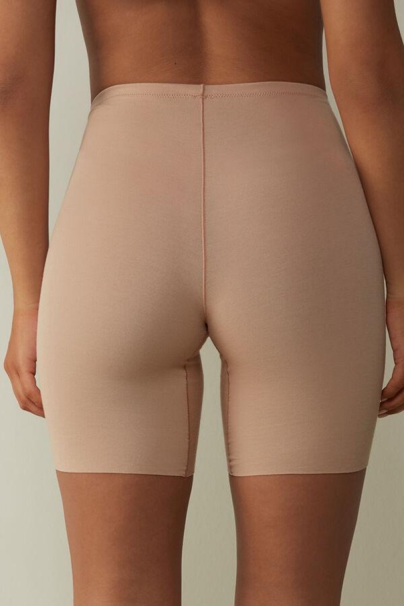 Intimissimi Seamless Supima® Bomull Shorts Truser Dame Beige | NODN3719