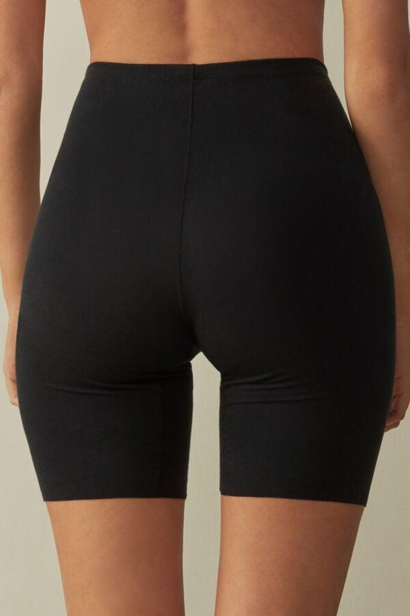 Intimissimi Seamless Supima® Bomull Shorts Truser Dame Svarte | NOFM3718