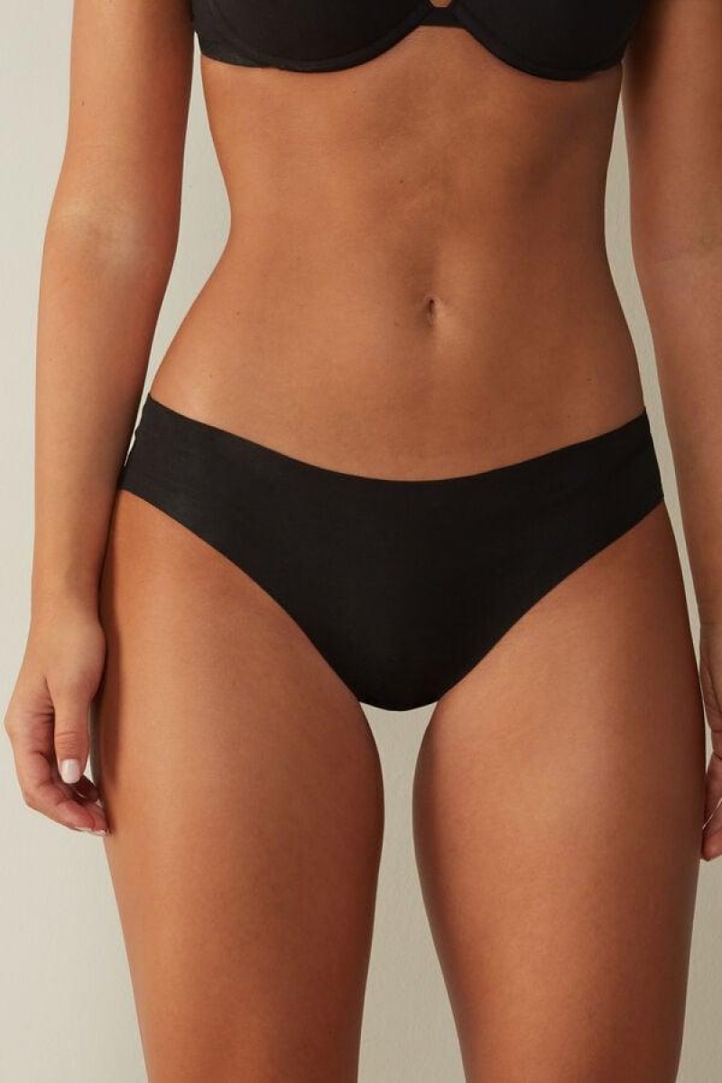 Intimissimi Seamless Supima® Bomull Truser Dame Svarte | NOGL3631