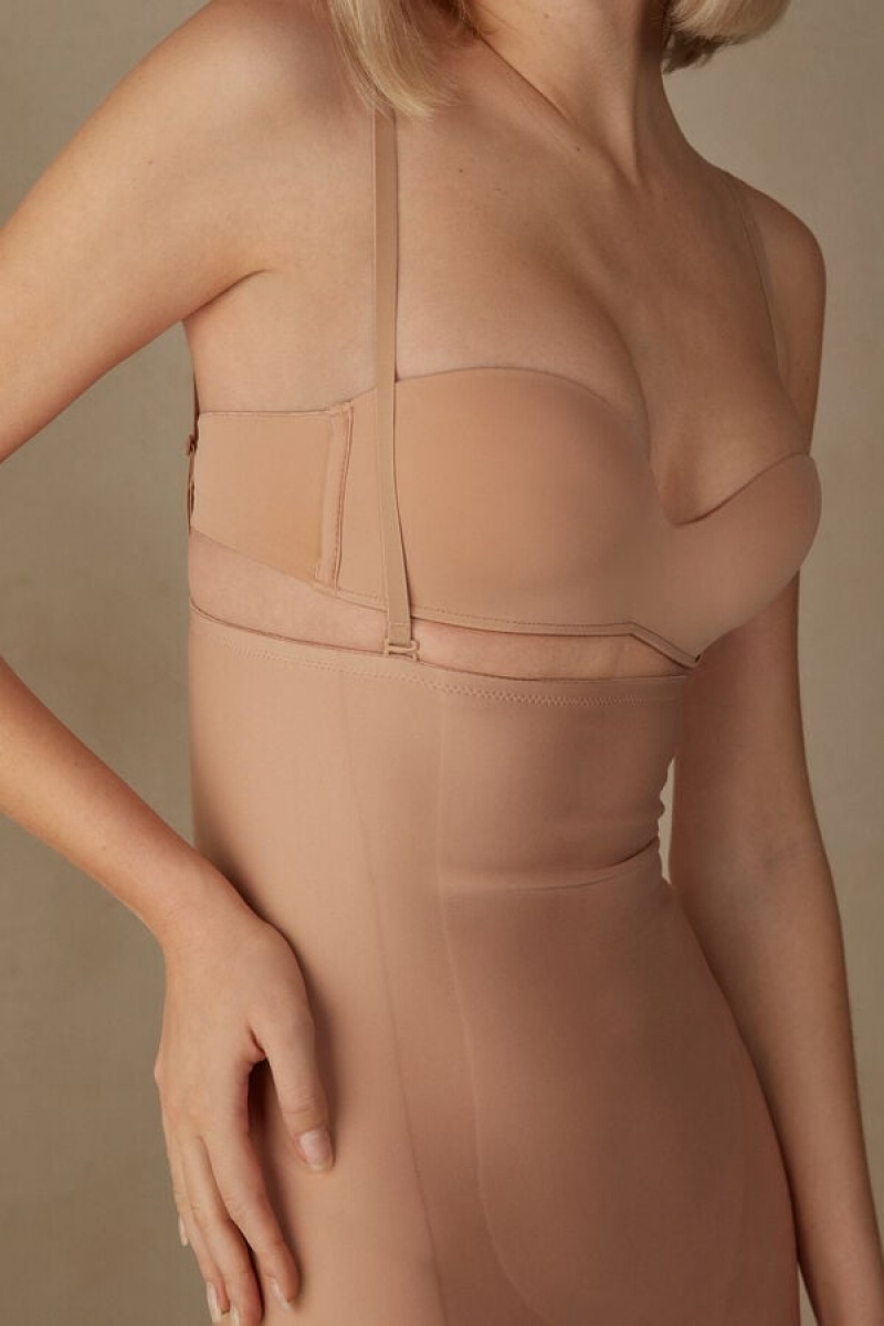 Intimissimi Shaping Slip in Seamless Microfiber Dameundertøy Dame Beige | NOQZ4120