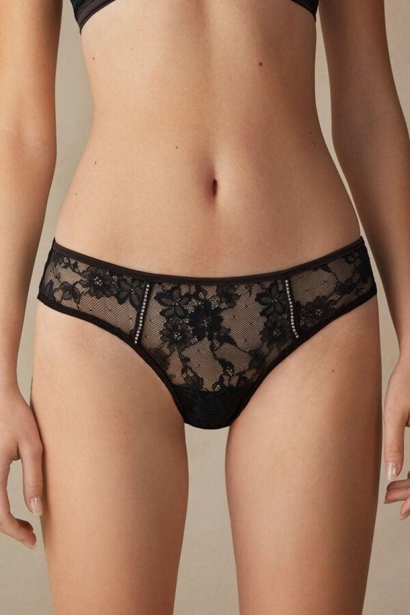 Intimissimi Shine High Like Stars Brazilian Truser Dame Svarte | NOKI3557