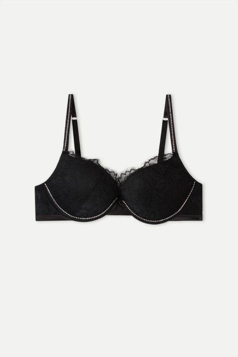 Intimissimi Shine High Like Stars Elettra Super Push-up BH Dame Svarte | NOIS4764