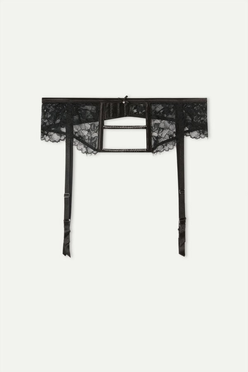 Intimissimi Shine High Like Stars Garter Belt Dameundertøy Dame Svarte | NOFM4159